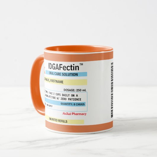 Voorgeschreven fles Funny Gag Gift Mok (Voorkant links)