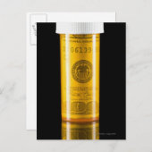 Voorgeschreven fles met 100 dollar biljet briefkaart (Voorkant / Achterkant)