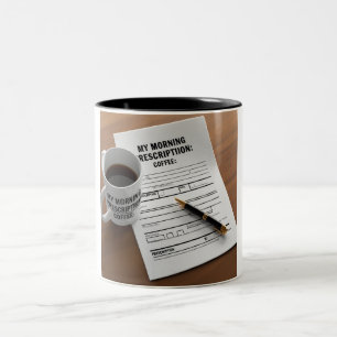 Voorgeschreven voor dagelijks gebruik: Koffie en d Tweekleurige Koffiemok