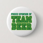 Voorgestelde sponsor van Team Beer Funny Button (Voorkant)