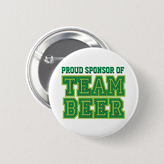 Voorgestelde sponsor van Team Beer Funny Button (Voorkant /achterkant)