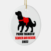 Voorgestelde trainer van Dogs van de Search and Re Keramisch Ornament (Rechts)