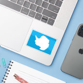 Voorgestelde vlag van Antarctica (Graham Bartram) Sticker (Laptop met iPhone)