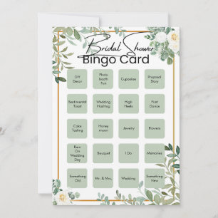 Voorgevulde Minimalistische Baby Shower Bingo Kaar Kaart