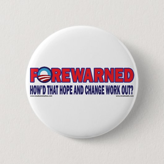Voorgewaarschuwd - ronde button 5,7 cm (Voorkant)