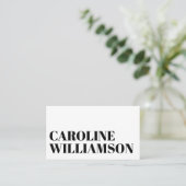 Voorhedendaagse, minimalistische, zwarte, witte bu visitekaartje (Staand voorkant)