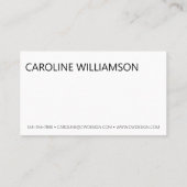 Voorhedendaagse, minimalistische, zwarte, witte bu visitekaartje (Achterkant)