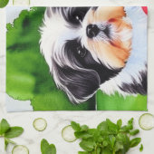 Voorheen de Waterverf van Shih Tzu Theedoek (Gevouwen)