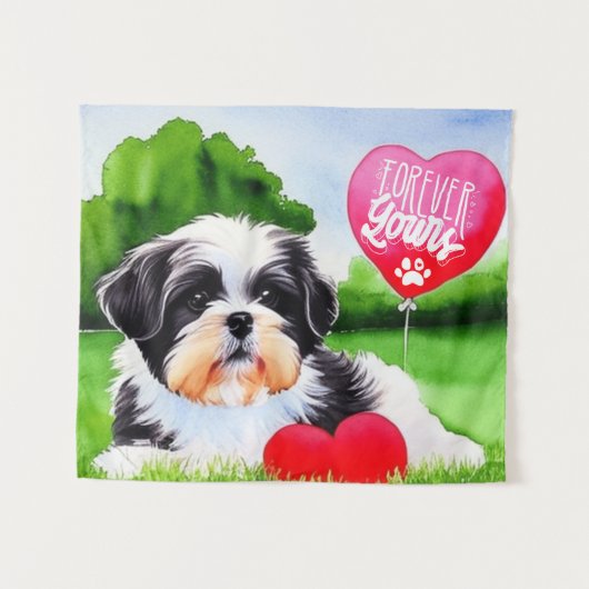 Voorheen de Waterverf van Shih Tzu Wandkleed (Voorkant (horizontaal))