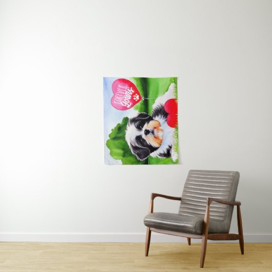 Voorheen de Waterverf van Shih Tzu Wandkleed (In situ)