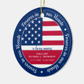 Voorheen in ons hart Veteran USA Flag Memorial Keramisch Ornament (Links)