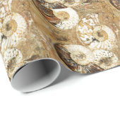 Voorhistorische achtergrond met fossiele schelpen cadeaupapier (Rol Hoek)