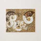 Voorhistorische achtergrond met fossiele schelpen legpuzzel (Horizontaal)