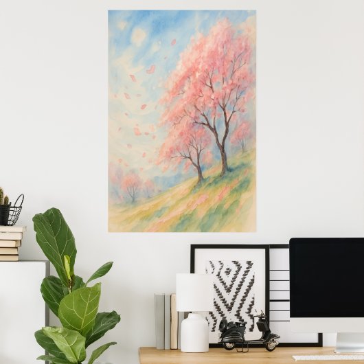 Voorjaar 1, Blossom Breeze, Seizoensgebonden Poste Poster (Thuiskantoor)