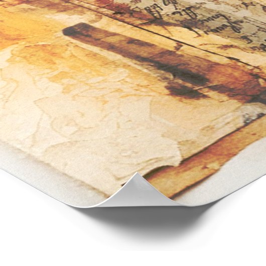 VOORJAAR BLOEM en VOGEL Poster (Hoek)