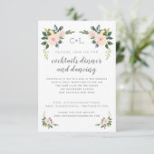 Voorjaar Bloemen Blush Receptie / Accommodaties Save The Date (Staand voorkant)