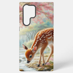 Voorjaar bossen met eend en fawn/hert samsung galaxy hoesje