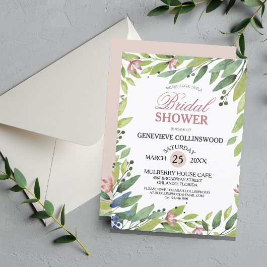  voorjaar Botanisch Blush Roze Vrijgezellenfeest Kaart