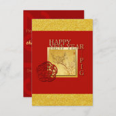 Voorjaar-Chinees Varkensjaar 2019 partijuitnodigin Informatiekaartje (Voorkant / Achterkant)