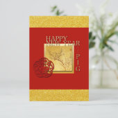 Voorjaar-Chinees Varkensjaar 2019 partijuitnodigin Informatiekaartje (Staand voorkant)