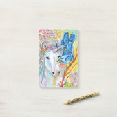 Voorjaar eenhoorn en Jay Post-it® Notes (Op bureau)