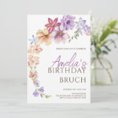 Voorjaar en zomer Wildflowers Verjaardagsfeest Kaart (Staand voorkant)