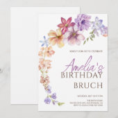 Voorjaar en zomer Wildflowers Verjaardagsfeest Kaart (Voorkant / Achterkant)