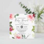  voorjaar Floral Baby shower Uitnodigen Kaart (Staand voorkant)