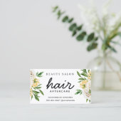  voorjaar — Floral Hair Aftercare Instruction Visitekaartje (Staand voorkant)