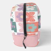 Voorjaar geruite bloem vlinder custom monogram toilettasje (Rechts)