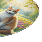 Voorjaar huisje/tuin & kat snijplank (Hoek)