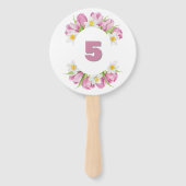 Voorjaar Kleurrijke Bloem Kids Verjaardag Handwaaier (Achterkant)