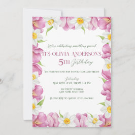 Voorjaar Kleurrijke Bloem Kids Verjaardag Kaart