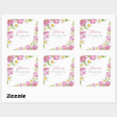 Voorjaar Kleurrijke Bloem Kids Verjaardag Vierkante Sticker (Vel)