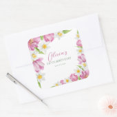 Voorjaar Kleurrijke Bloem Kids Verjaardag Vierkante Sticker (Envelop)