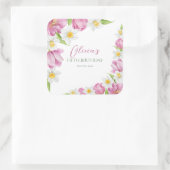 Voorjaar Kleurrijke Bloem Kids Verjaardag Vierkante Sticker (Tas)