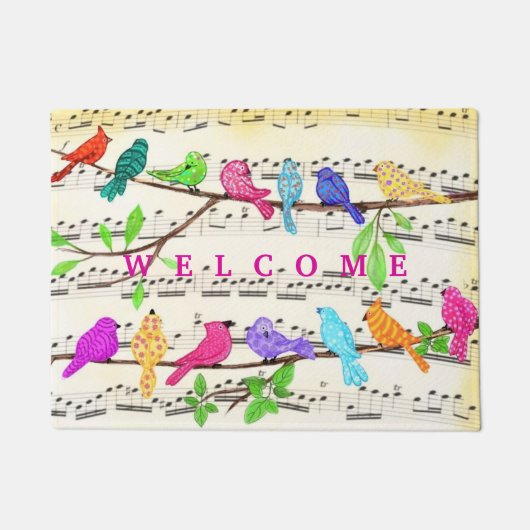 Voorjaar Musical Vogels Deurmat (Voorkant)