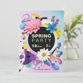 Voorjaar- of zomerfeesten Uitnodigen Kaart (Staand voorkant)
