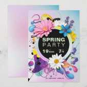 Voorjaar- of zomerfeesten Uitnodigen Kaart (Voorkant / Achterkant)