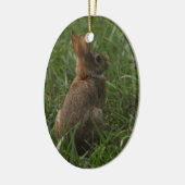 Voorjaar-/paasversiering: konijn en griet keramisch ornament (Links)