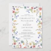 Voorjaar Rustieke Elegante Wildflower Wedding Kaart (Voorkant)