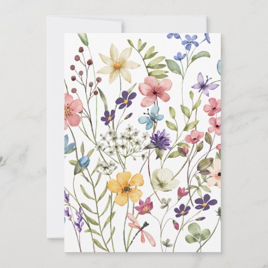 Voorjaar Rustieke Elegante Wildflower Wedding Kaart (Achterkant)