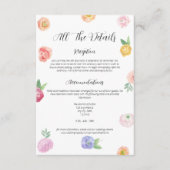 Voorjaar Waterverf Bloemen Details Huwelijk Informatiekaartje (Voorkant)