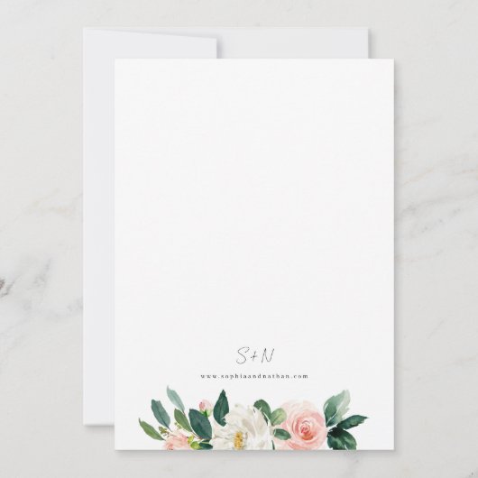 Voorjaar Waterverf Bloemenbruiloft Uitnodiging (Achterkant)