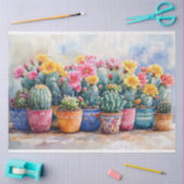 Voorjaar Waterverf Cactus en Bloemen Decoupage Tissuepapier (Craft)