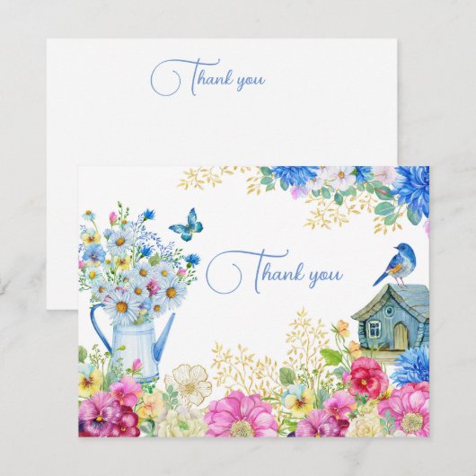 Voorjaar Waterverf dank u kaart (Voorkant / Achterkant)