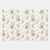 Voorjaar waterverf vogelstand inpakpapier vel (Voorkant 3)