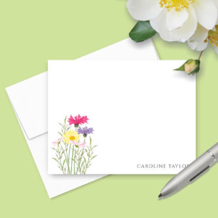 Voorjaar Wildbloemen Waterverf Bloemen Stationery Notitiekaartje