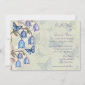 Voorjaar Wildflowers en Blue Butterflies Wedding Kaart (Voorkant)