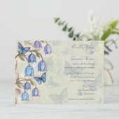 Voorjaar Wildflowers en Blue Butterflies Wedding Kaart (Staand voorkant)